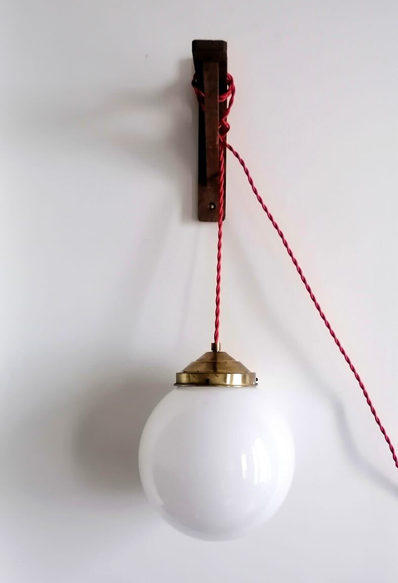 1950s opaline portable lamp