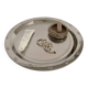 Plat de service rond en métal argenté vintage moderniste