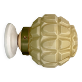 Applique globe vintage Art déco en opaline jaune pâle