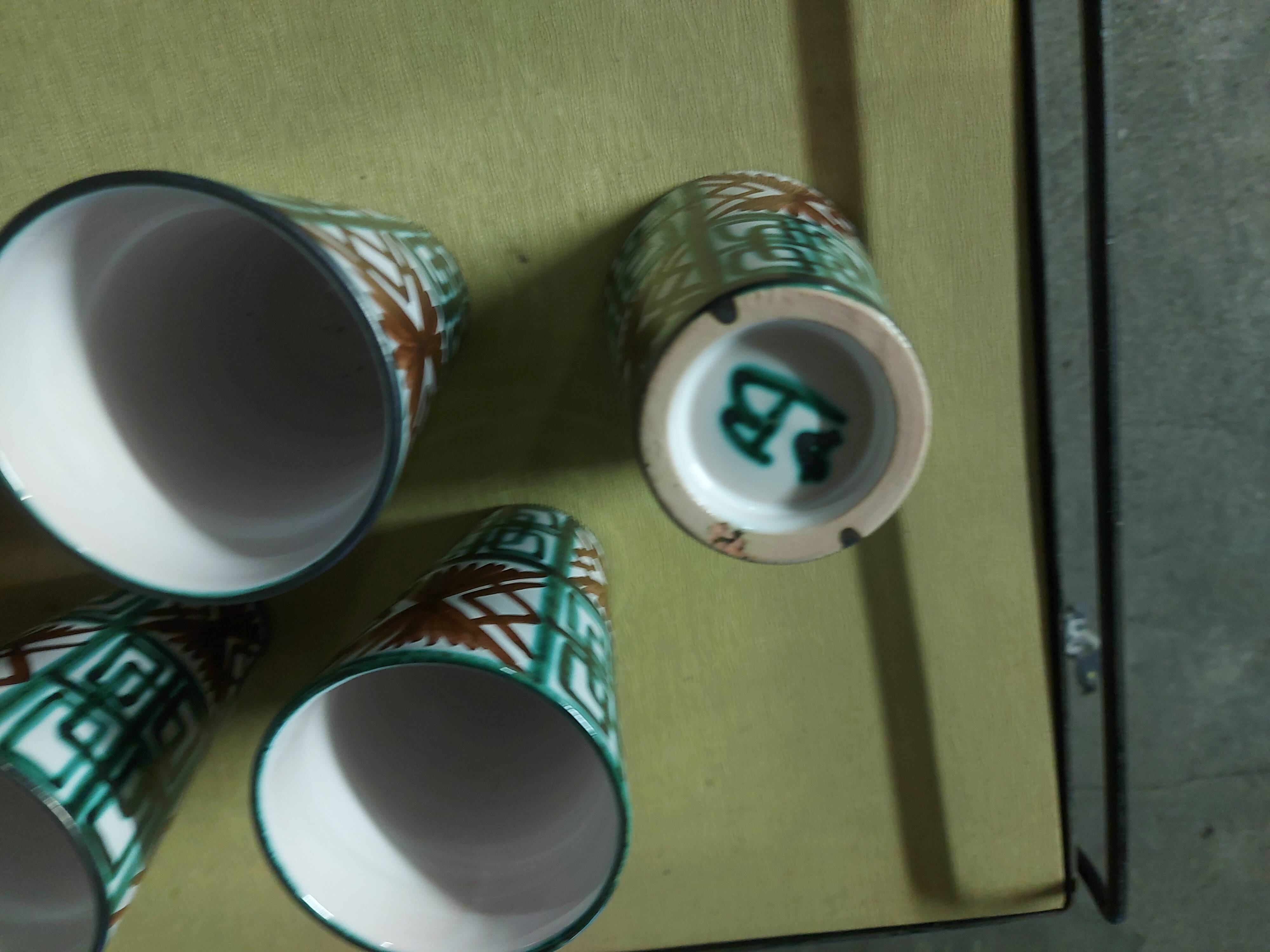 6 glasses, ceramic mugs, vallauris dominique baudart