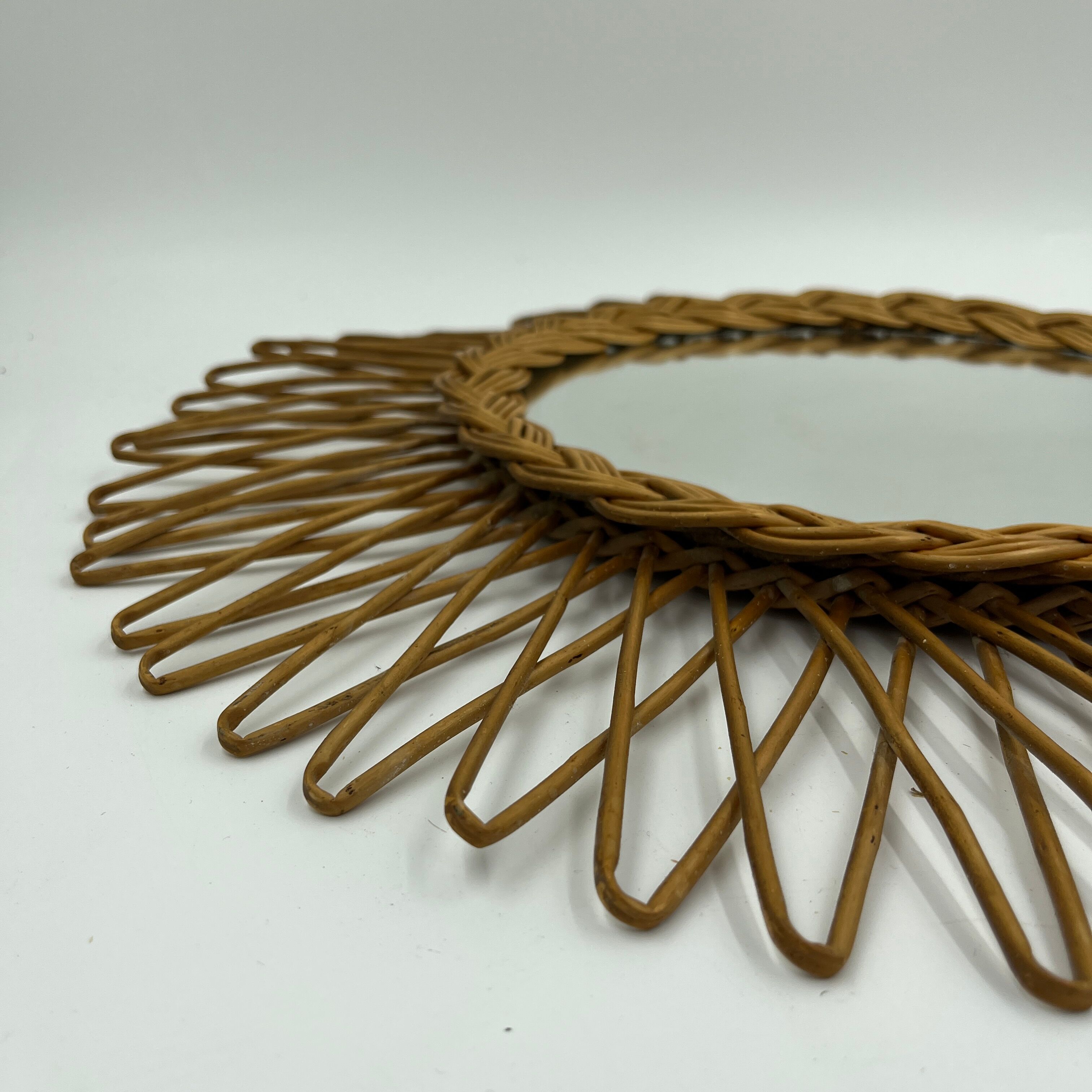 Rattan sun mirror
