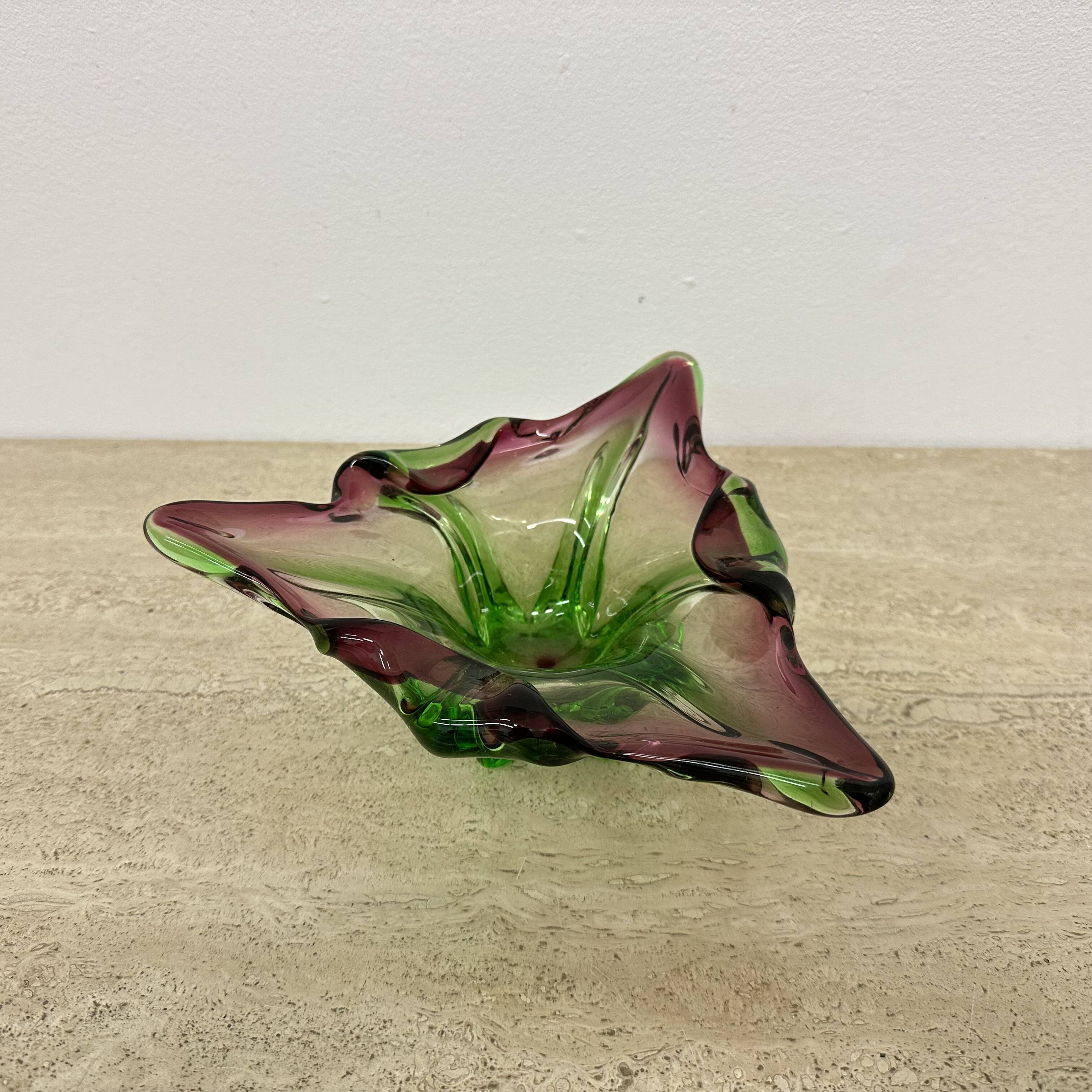 Mid century Murano glass bowl , 1970s