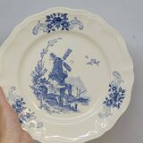 8 Large Vintage Sarreguemines Flanders and Surrey Dinner Plates, White Decor