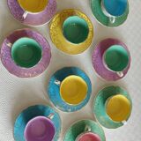 Set of 9 Digoin sarreguemines cups