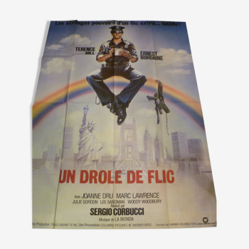 Affiche de cinema ancienne "un drole de flic"