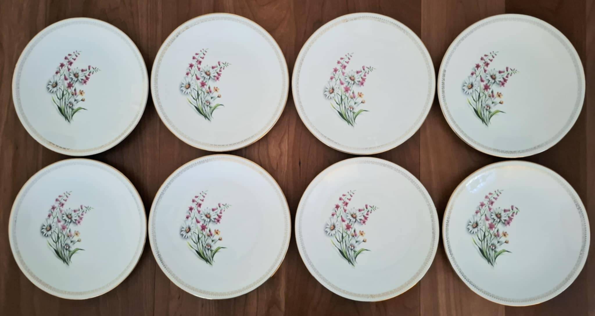 Vintage Floral Pattern Gien Earthenware Dinner Plates