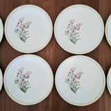 Vintage Floral Pattern Gien Earthenware Dinner Plates