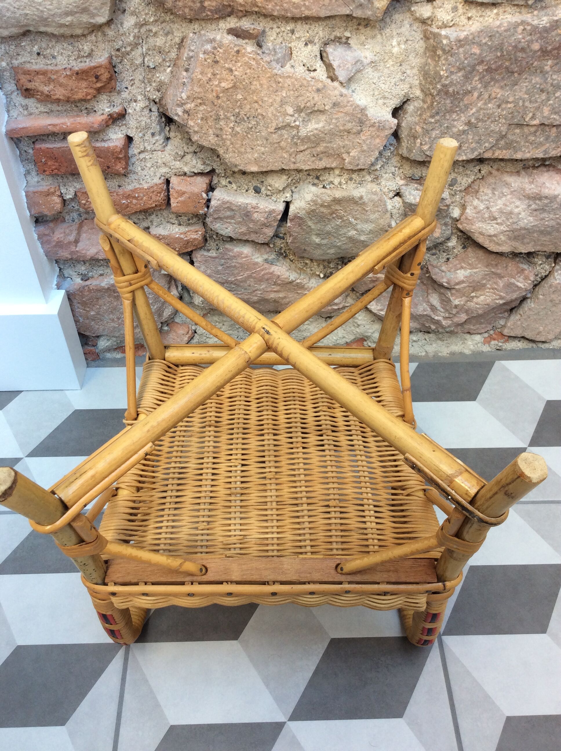 Children's garden chair in rattan