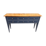 Blue wood console
