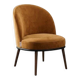 Fauteuil en velours marron avec pieds en bois