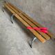 Vintage kindergarten bench wood & metal lacquered