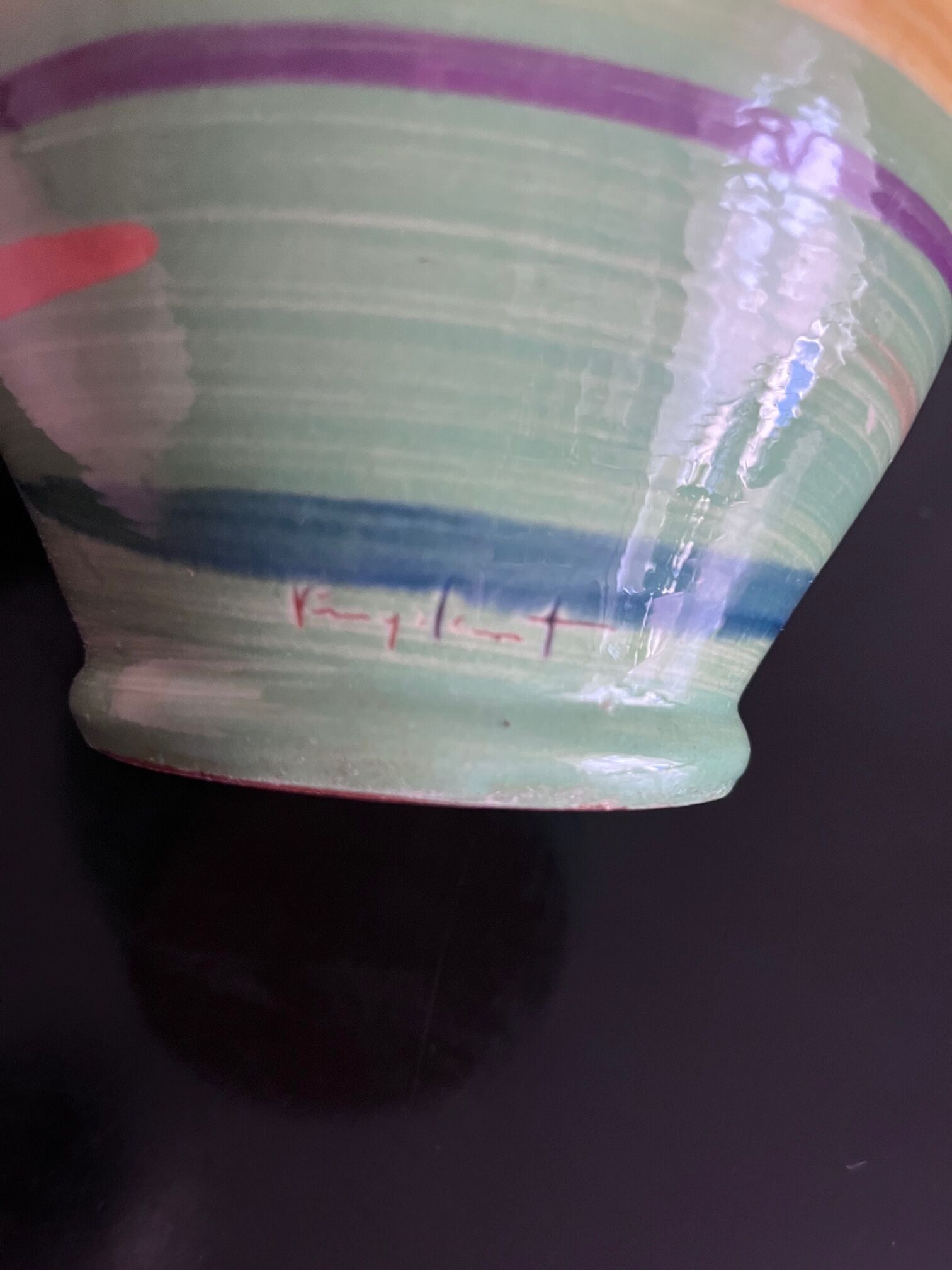 Multicolored ceramic vase