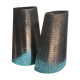 Silver metal vases reptile skin 1970