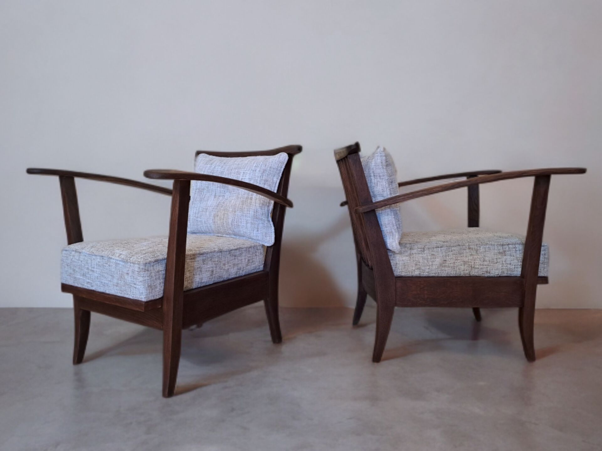 Pair of ULUV armchairs, Czech vintage 1950s