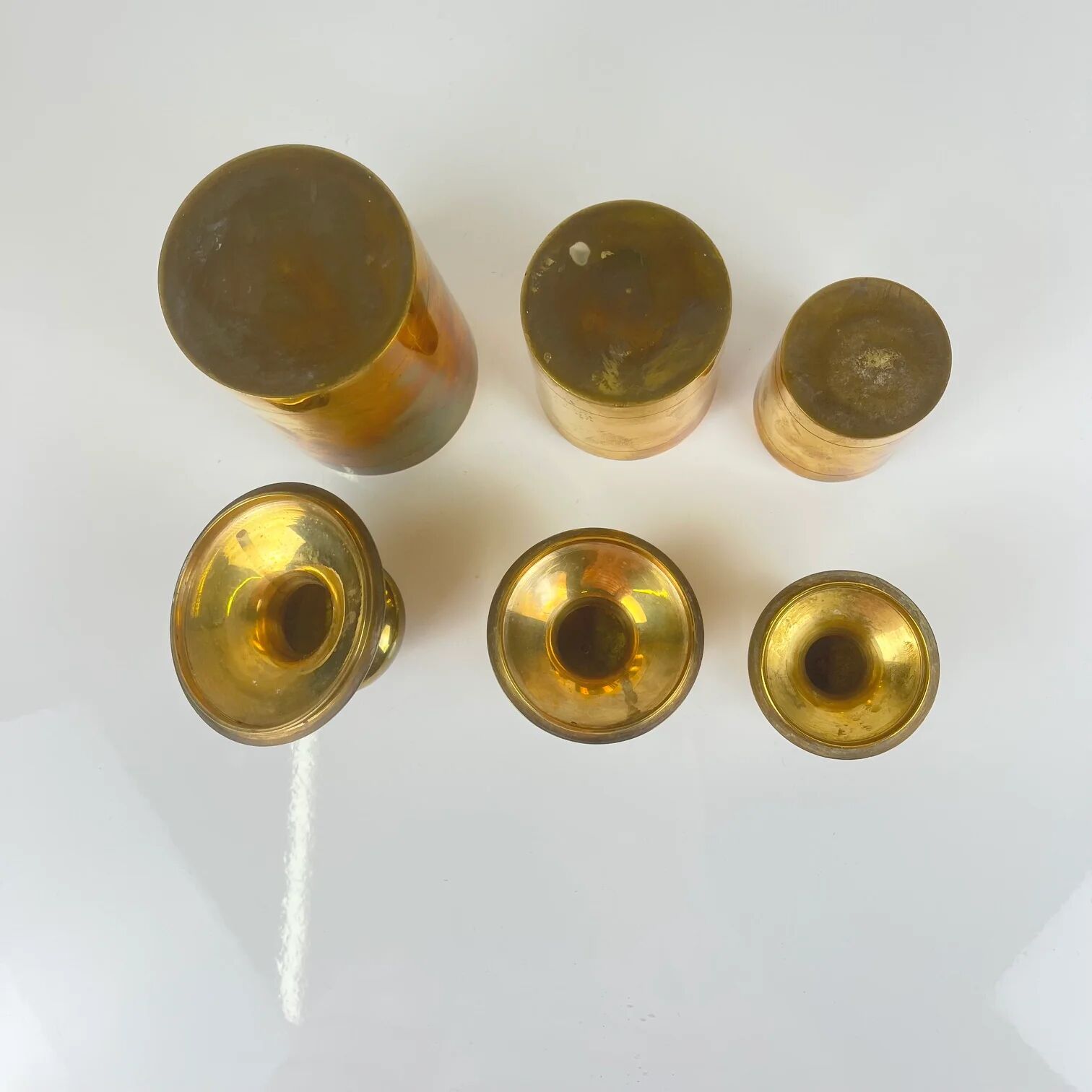 Set of 3 vintage brass boxes, 1960s-1970s