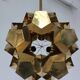 Lustre origami brutaliste en laiton, Lettonie années 1970