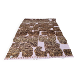 Handmade brown wool berber rug 250 x 150 cm