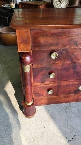 COMMODE EMPIRE 4 TIROIRS EN ACAJOU DU XIX ème SIECLE