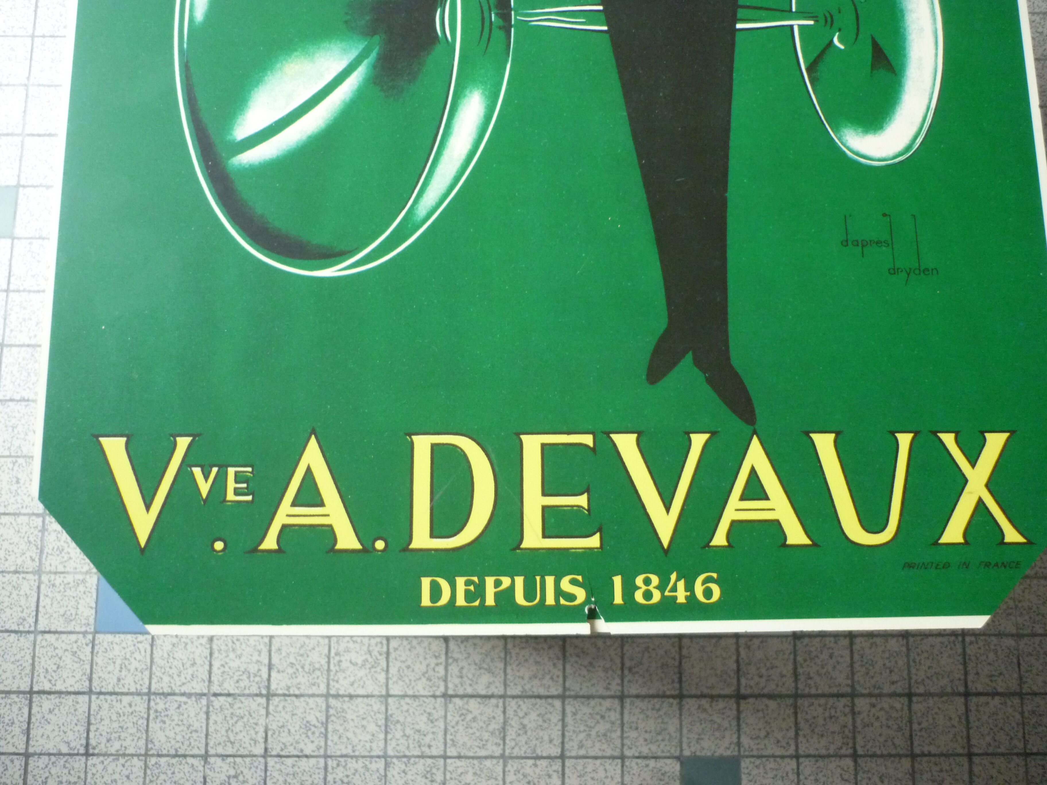 Vve A Devaux champagne advertising plate