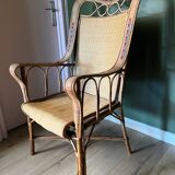 Art Deco armchair in rattan and wicker, 1920s