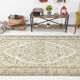 5x9 faded beige wool handknotted oushak rug, 276x166cm