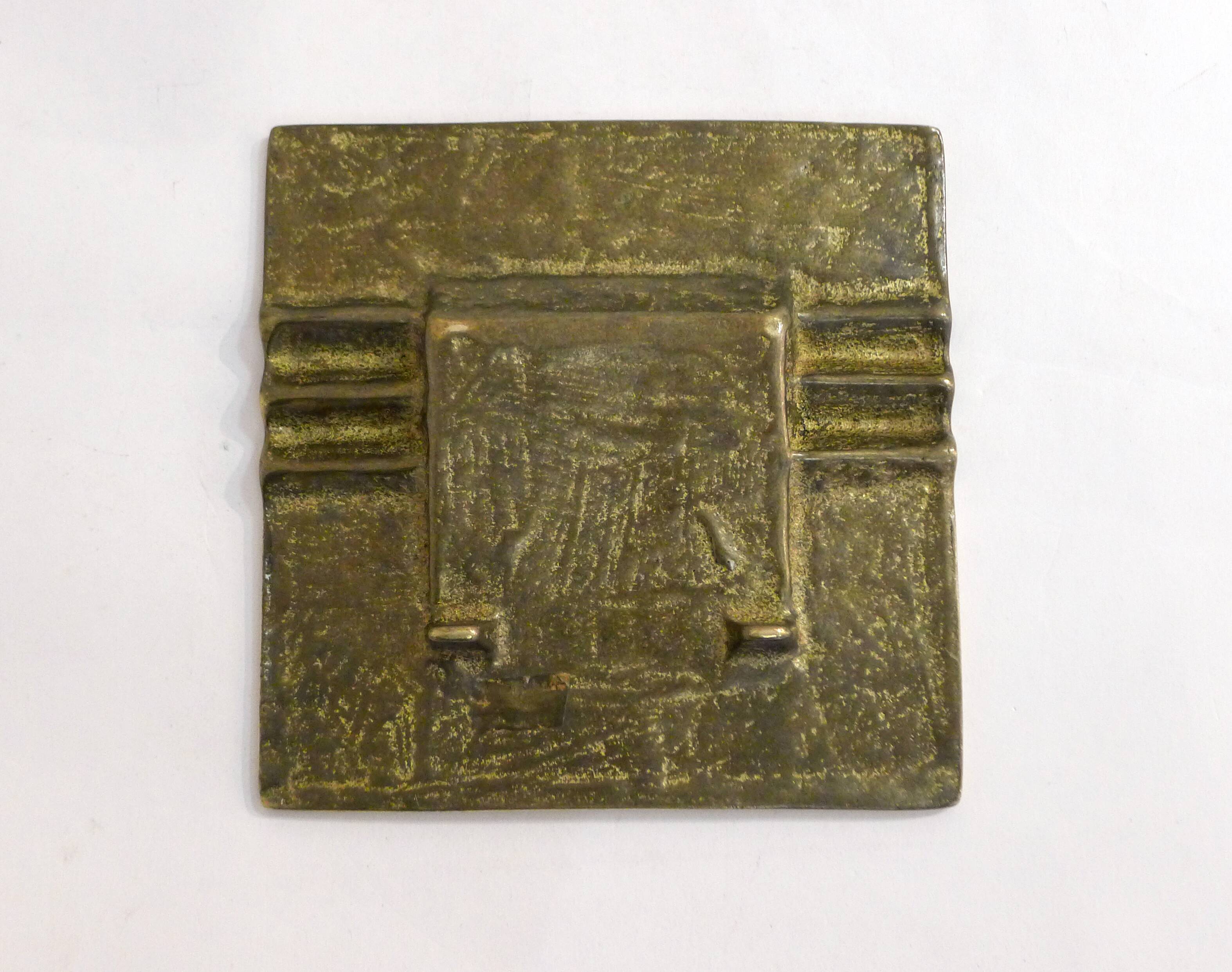 Stylized ashtray gilded bronze