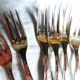 Silver-plated cake service / 12 forks and silver cake server
