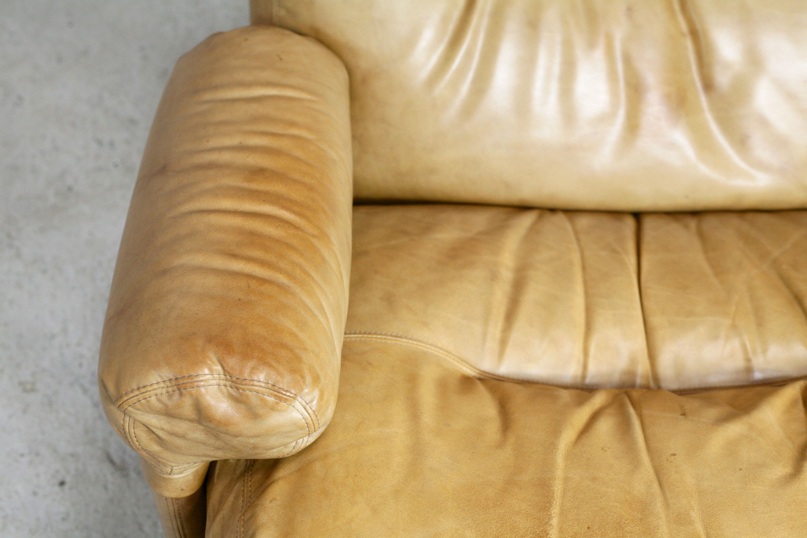 Leather sofa, Albany model, late 70's, Roset edition