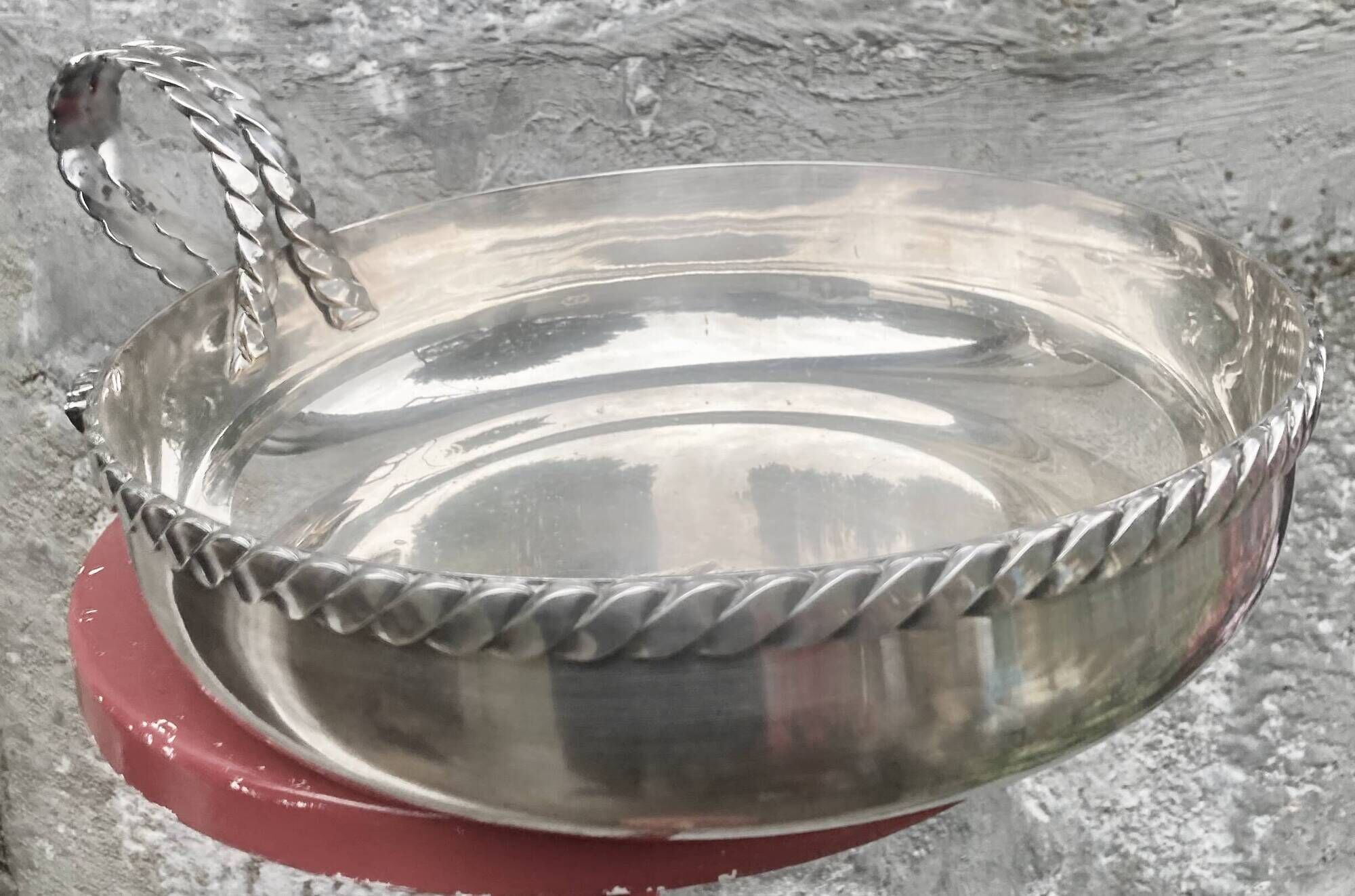 MARIA PERGAY pompom centrepiece 1970s chic design silver-plated