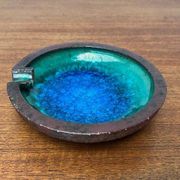 Ashtray or bowl in brutalist studio pottery by Gerhard Liebenthron, mid-century, 1960s, 1968.