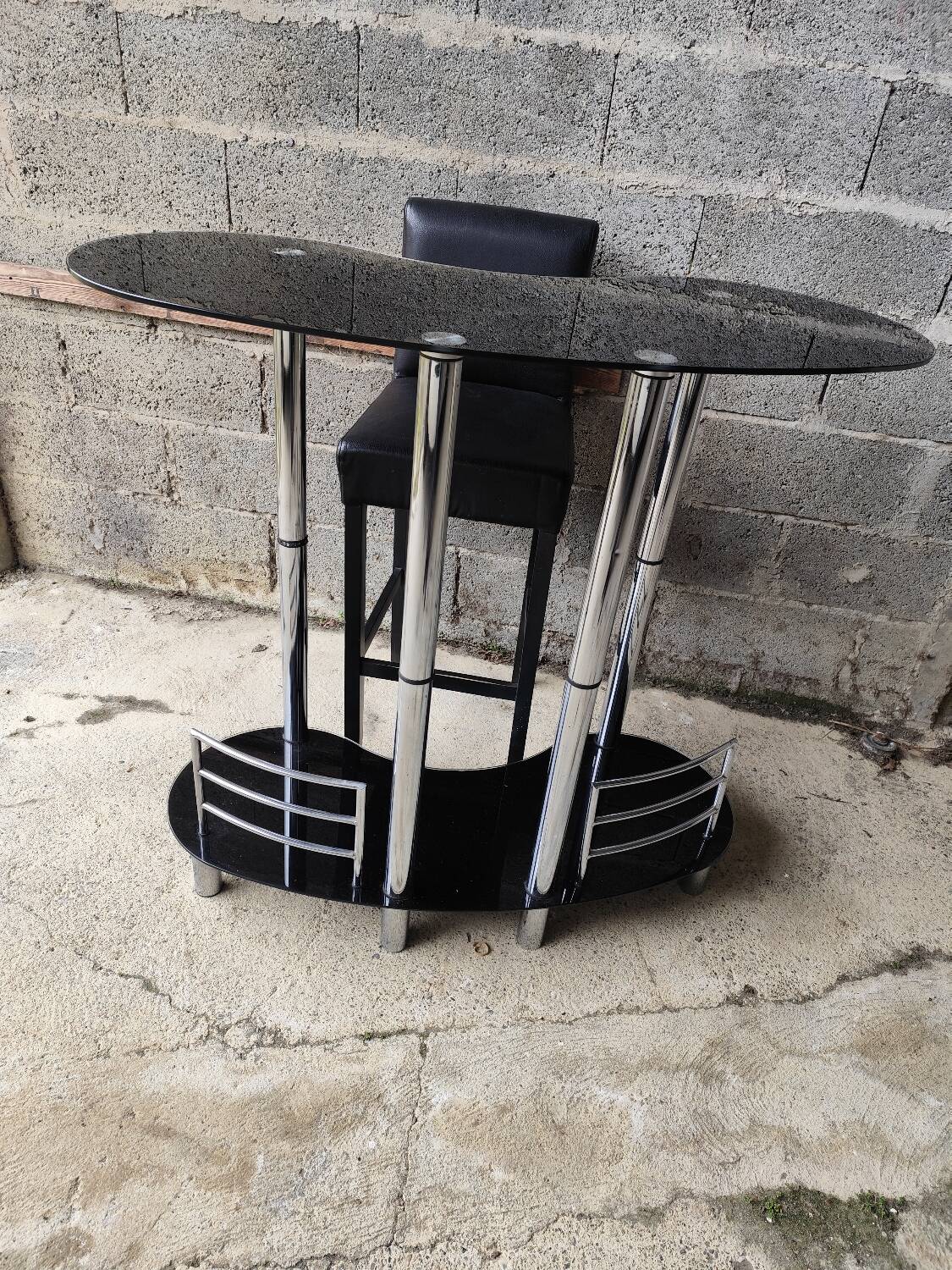 Bar cabinet with a stool