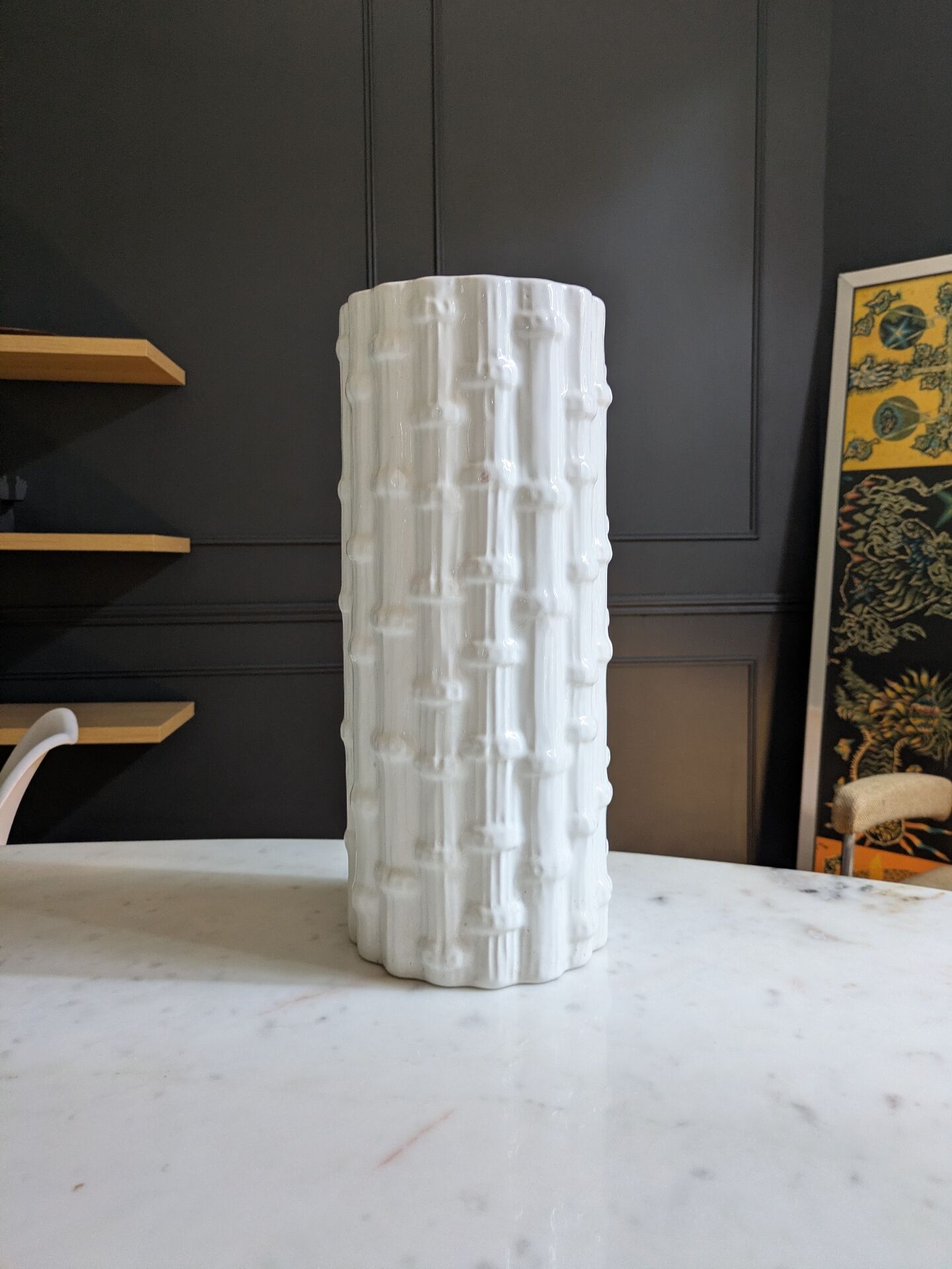 Vintage Italian ceramic cache pot "bamboo"