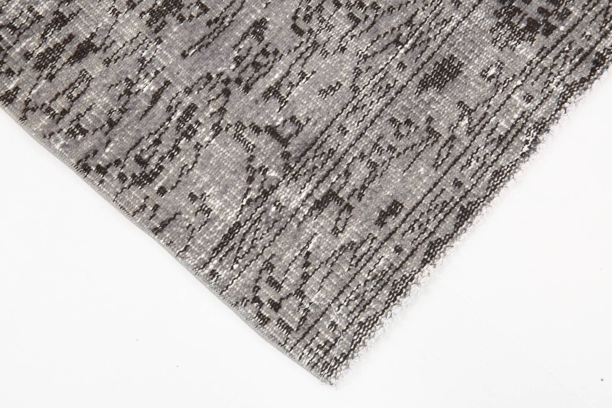 3x10 Gray & Black Vintage Runner Rug, 84x291Cm