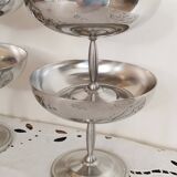 Set of 6 large ice cream cups on foot, in 18/10 stainless steel (ref 6)