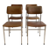 Set of 4 vintage 1970s brown faux leather chairs.