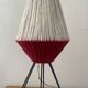 Lampe tripode en métal et laine années 50