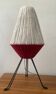 Lampe tripode en métal et laine années 50