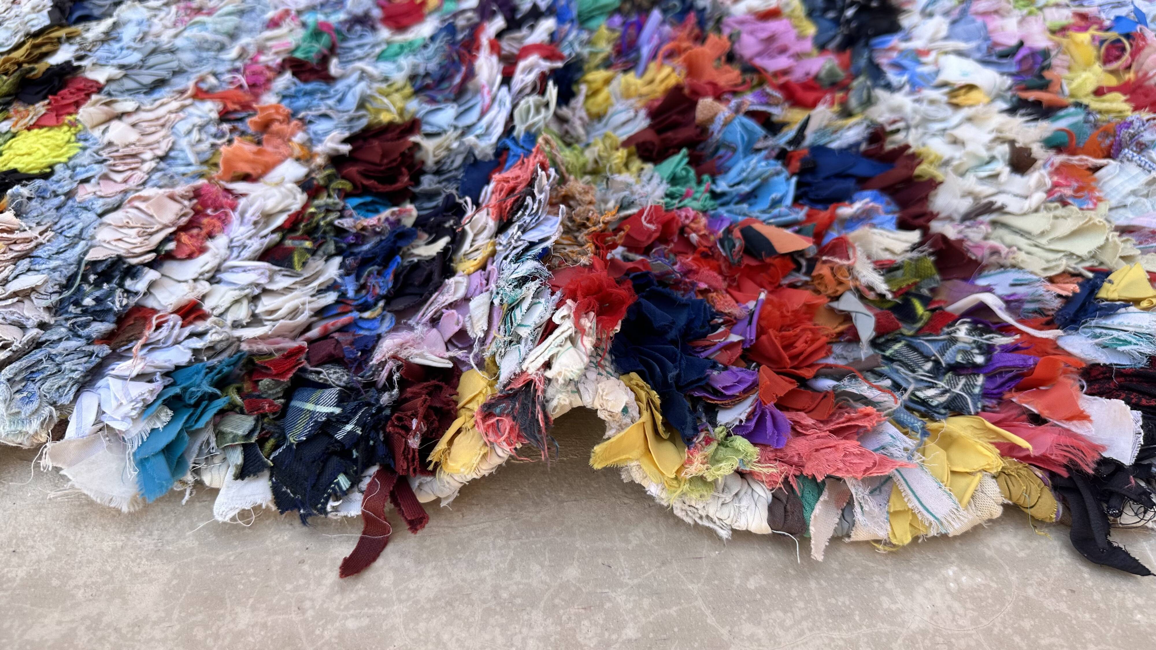 Moroccan carpet boucherouite colored - 117 x 159 cm