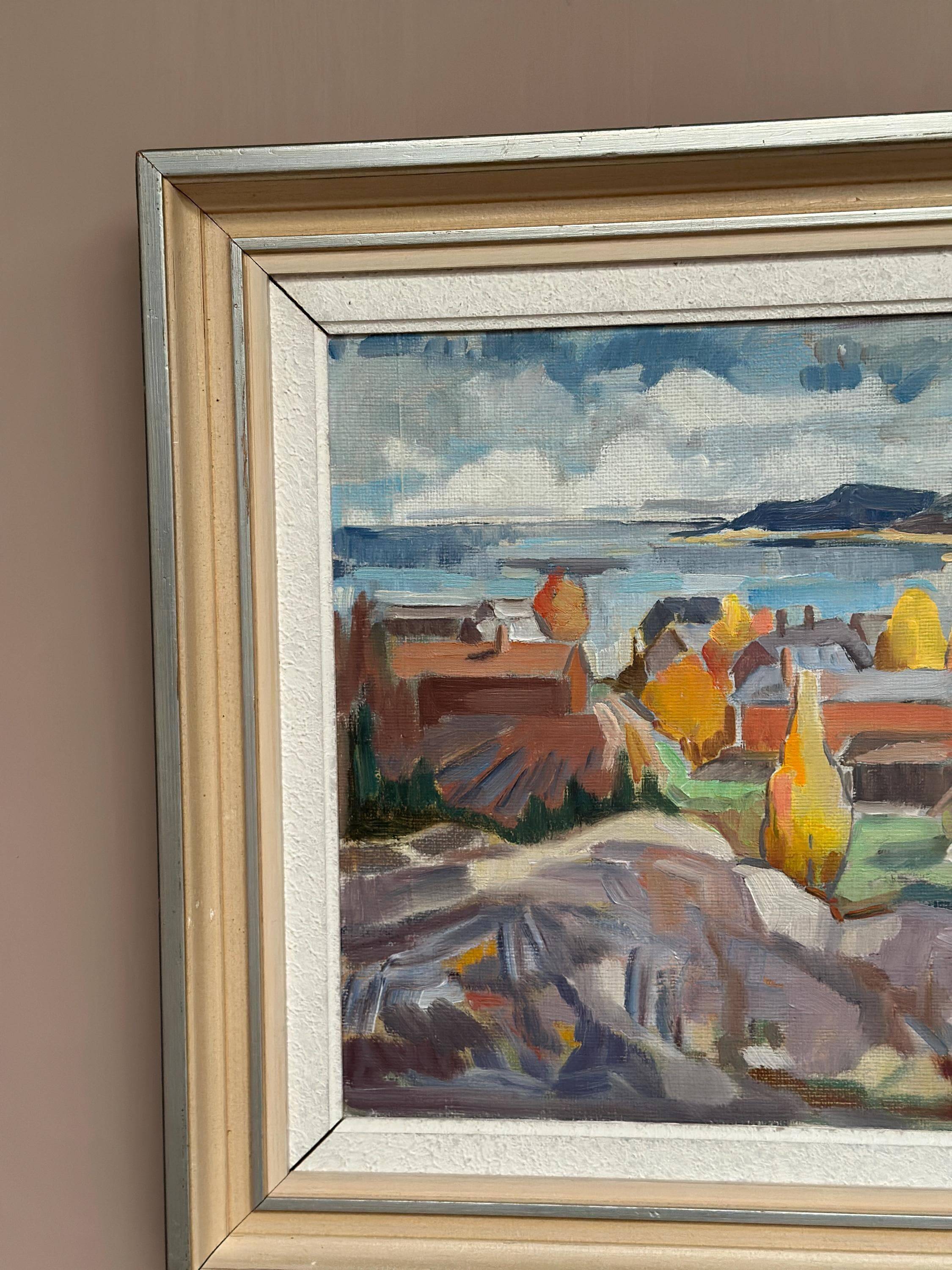 Swedish Oil On Panel "Autumn landscape" by J. Woxberg