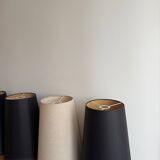 Set of 4 fabric cone lampshades – black and beige