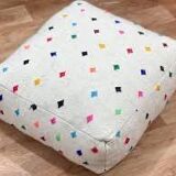 100% handmade artisanal Berber kilim pouf