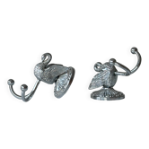 Pair of metal swan wall hooks