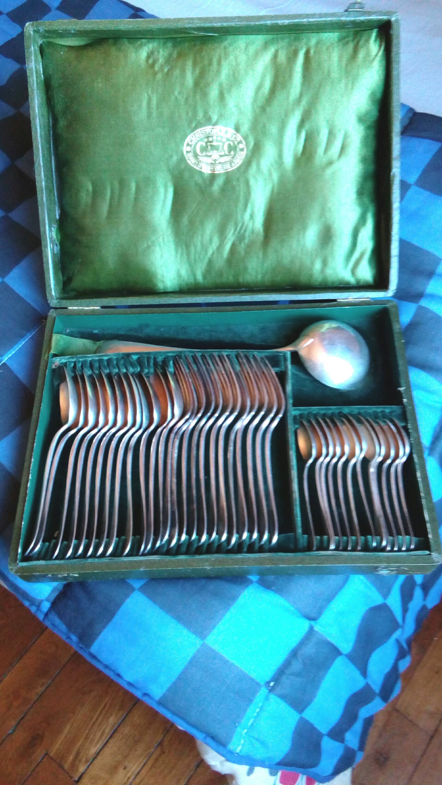 Christofle metal silver cutlery set - 37 pieces