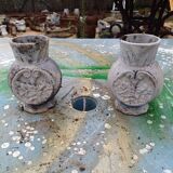 Pair of Cast Iron Vases 1900 from Charleville-Mézières