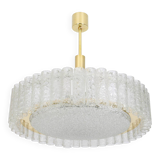 1 of 2 Stunning Murano Glass Tubes Ceiling Light by Doria, Germany, 1960s