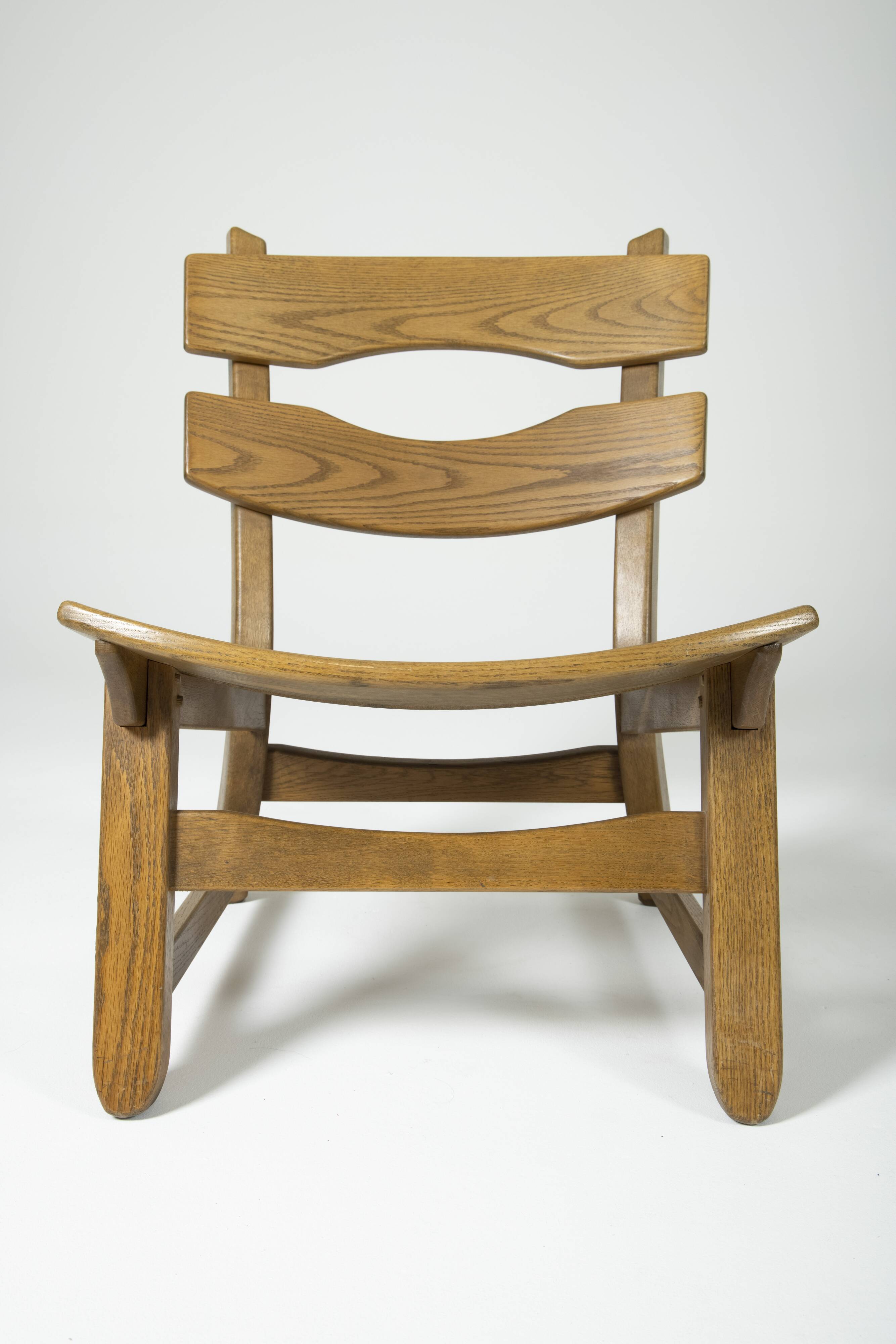 Pair of brutalist oak chairs by Dittmann & Co for Awa Radbound, 1960s