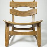Pair of brutalist oak chairs by Dittmann & Co for Awa Radbound, 1960s