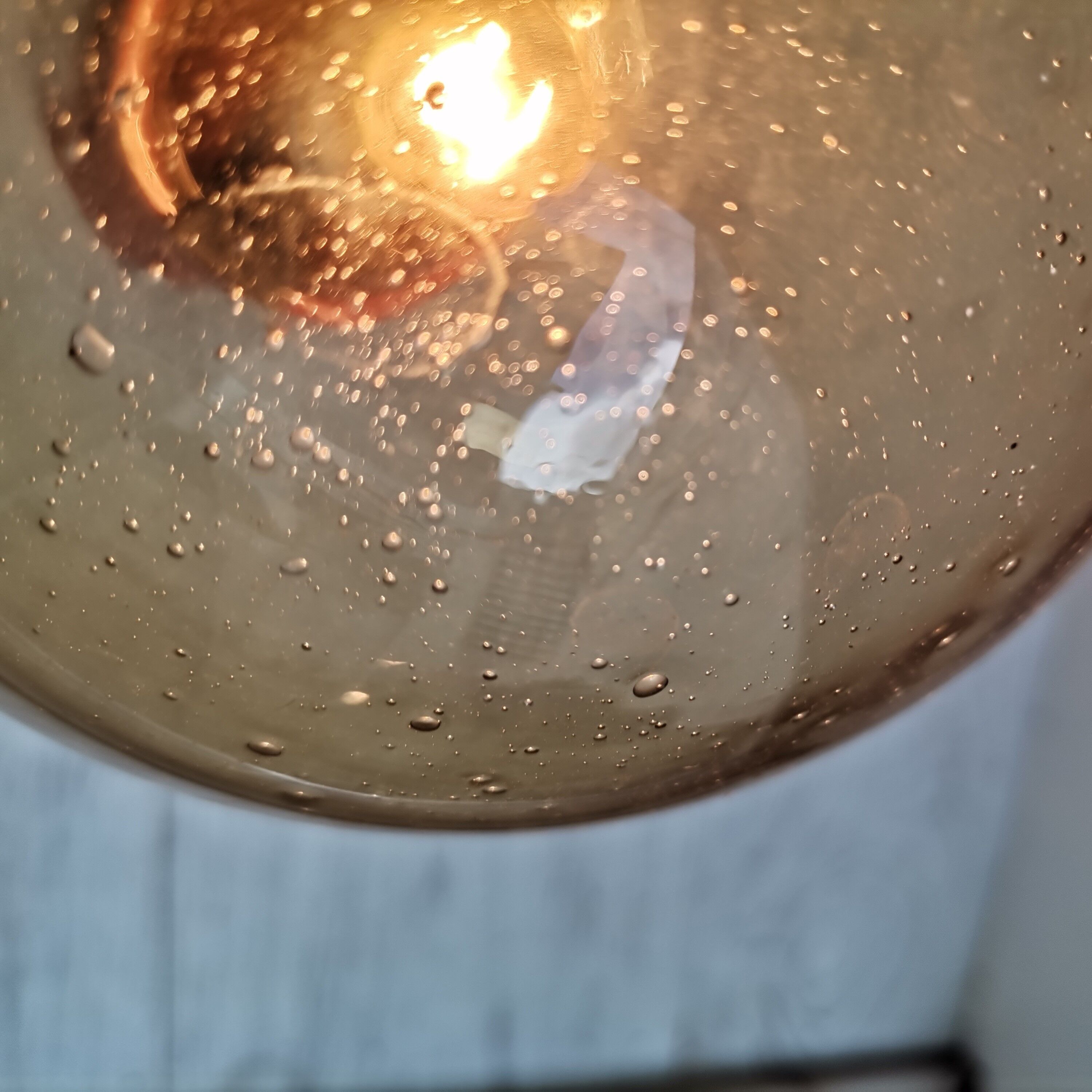 Solid wooden lamp painted orange