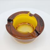 Amber glass ashtray 70s