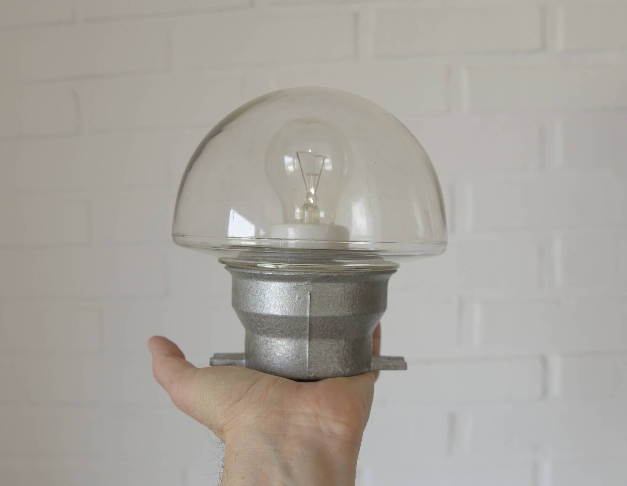 Set Of 3 / Vintage Wall Mushroom  Lamp / Ceiling Light / Industrial Sconces